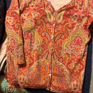 Talbots paisley sweater great for Spring /Summer